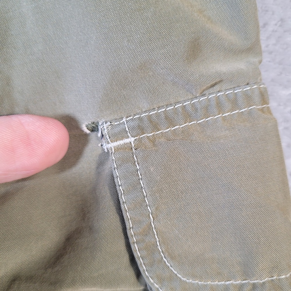 Vintage Abercrombie Swim Trunks Mens L Olive Green Cargo Side Stripe Board Short - Picture 13 of 15